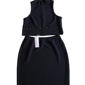 Juicy Couture Black Knit Halter Top & Skirt Set NWT